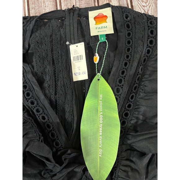 Farm Rio Lace And Ruffles Jumpsuit Size S Color Black NWT mspr $250 - Picture 4 of 7